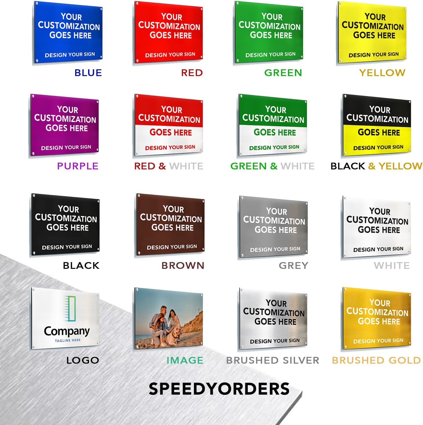 Custom Metal Signs, Personalized Aluminum, Waterproof Business Signs, White Aluminum (Black & Yellow, 30x24 In)
