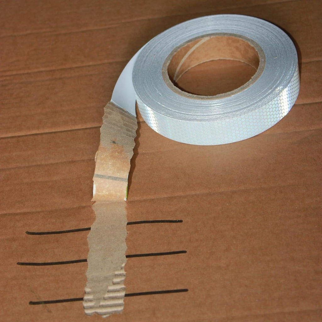 Non Fading Reflective Tape Silver Outdoor Waterproof 1 inch Wide, High Visibility Industrial Marking Tape, Safety Adhesive Stickers (168 feet)