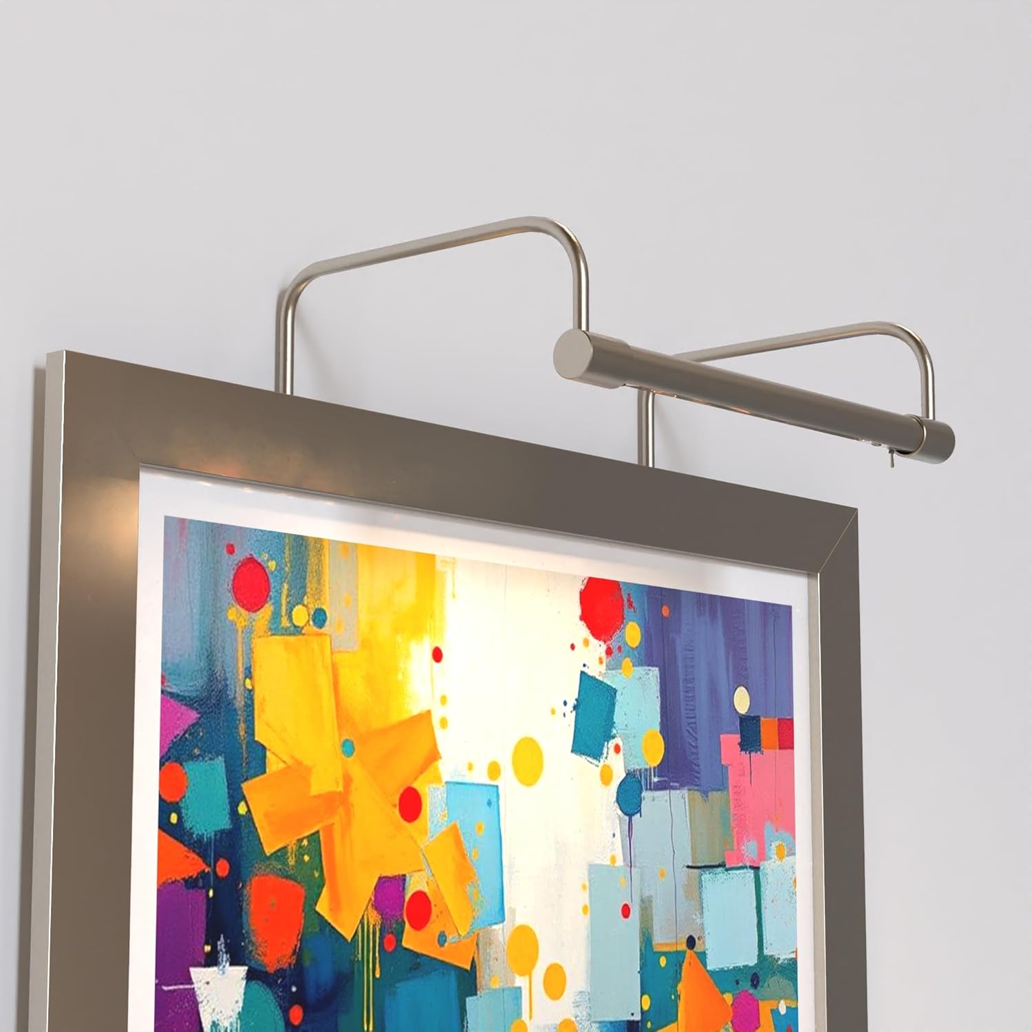 Cocoweb 12 Inch Tru-Slim Satin Nickel Picture Light - LED, 2700K, Adjustable Arm, Plug-in, Toggle Switch, Sleek and Compact Design