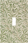 Decorative Light Switch Plate Covers Vintage Morris Willow Leaf Green Leaves 1 Gang Wall Plate Single Toggle Switch Cover Plate Jumbo Electrical Switchplate Receptacle Faceplate