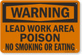 SmartSign "Warning - Lead Work Area, Poison, No Smoking Or Eating" Sign | 12" x 18" Aluminum