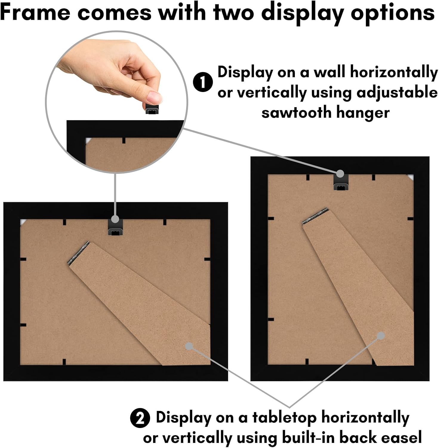 Americanflat 6x8 Picture Frame with Shatter-Resistant Glass - Signature Collection - Gallery-Style Frames Made of Engineered Wood - Photo Frame for Tabletop and Wall Display - Black