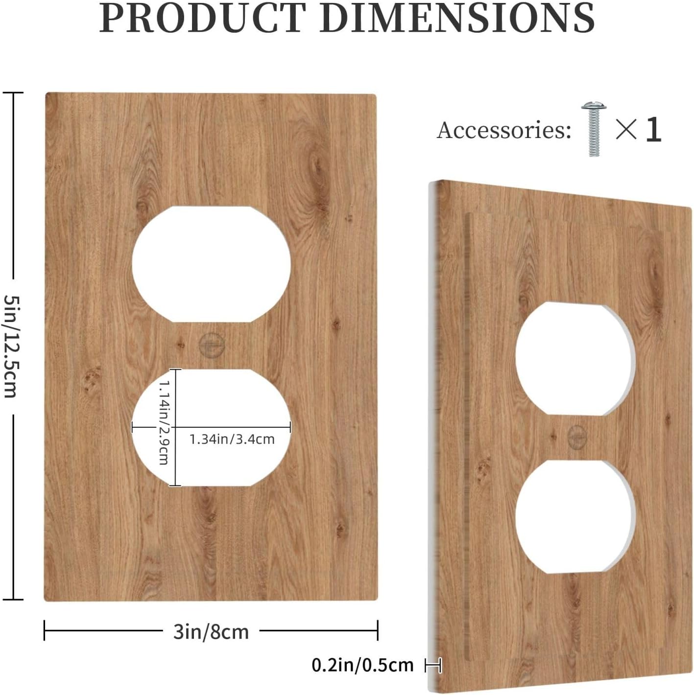 Outlet Covers Vintage Rustic Wood Color Brown Wood Grain 1 Gang Duplex Electrical Receptacle Faceplate Light Switch Cover Wall Plate Decorative Switch Plates for Farmhouse Cabin Decor