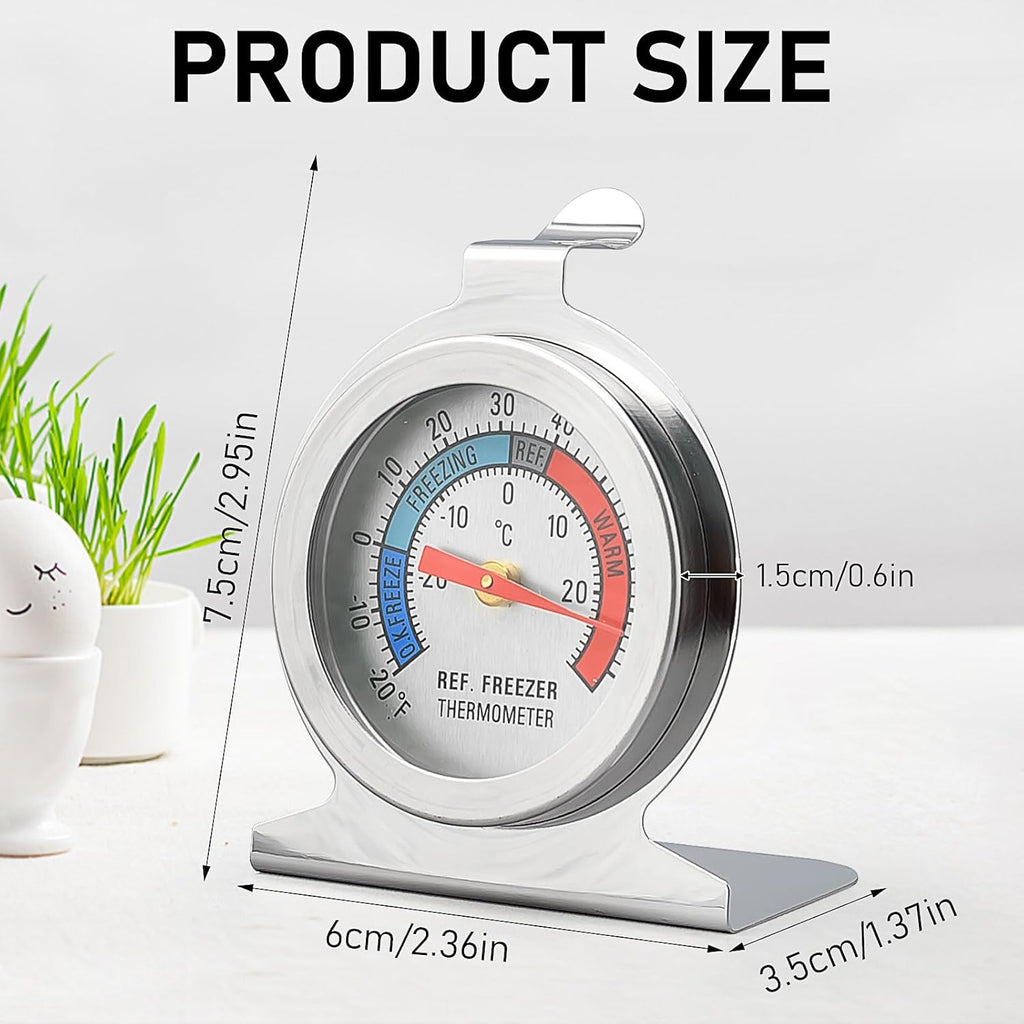 16 Pack Refrigerator Thermometer Large Dial Freezer Thermometer Classic Series Fridge Alarm Thermometer Internal Temperature Gauge for Fridge Freezer Cooler