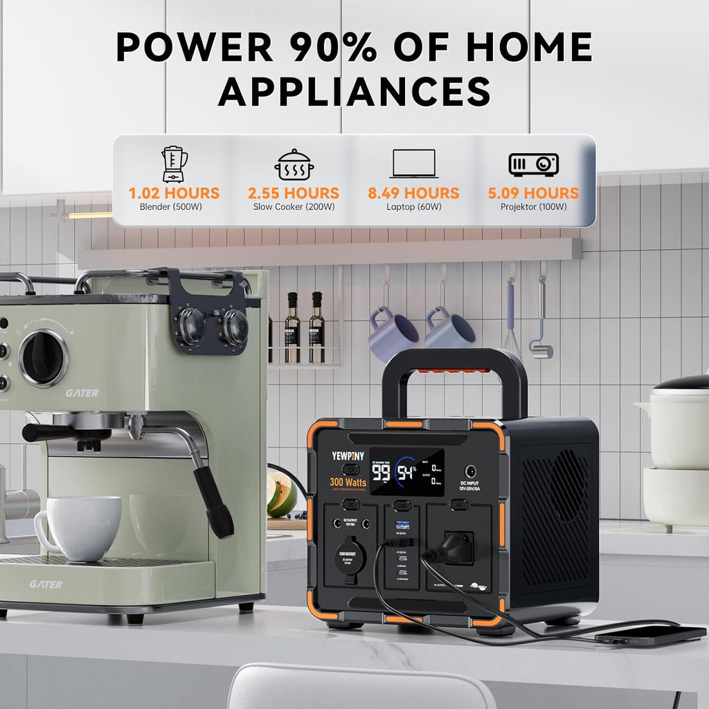 300W Portable Power Station, Solar Generator 259Wh, 70,000mAh LiFePO4 Battery with 65W USB-C PD&Pure Sine Wave AC, Solar Charging for Camping,Home Backup,Emergency Power(SOS Light & LCD Display)