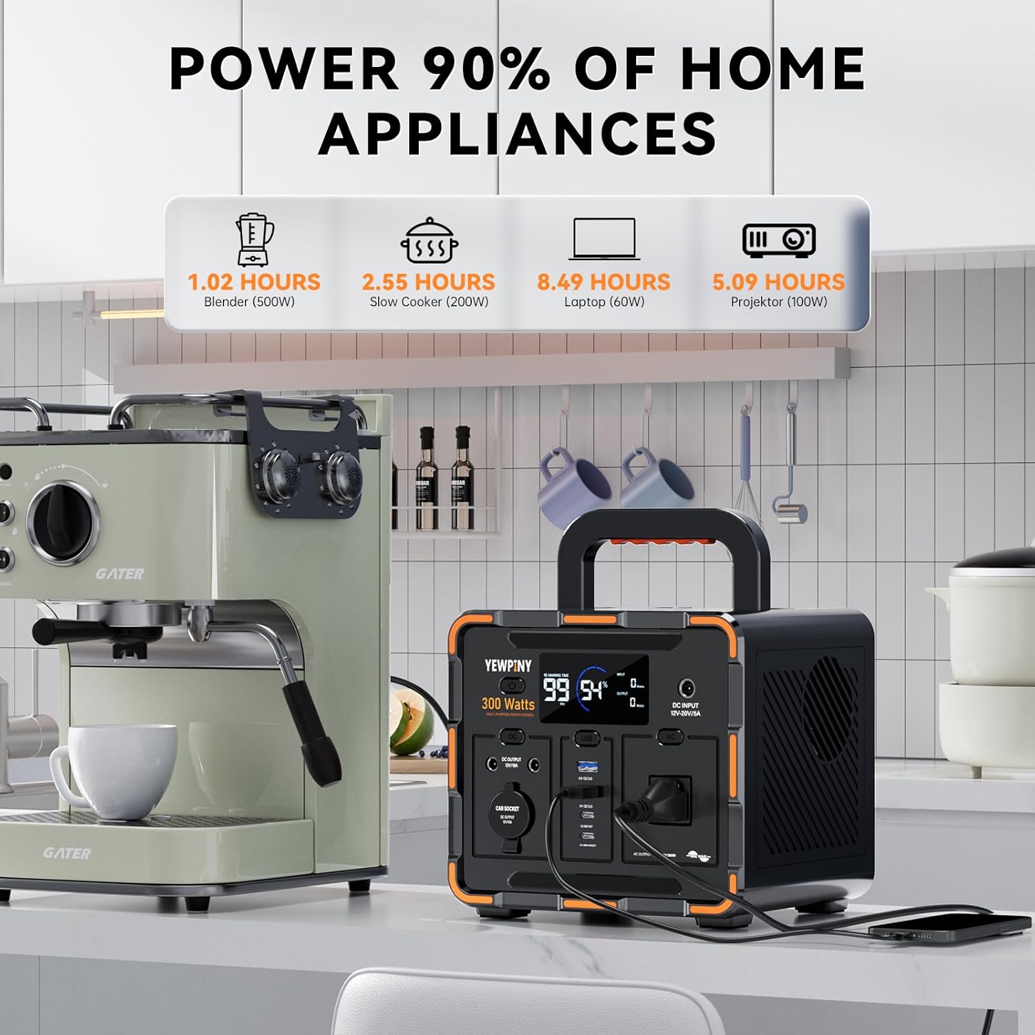 300W Portable Power Station, Solar Generator 259Wh, 70,000mAh LiFePO4 Battery with 65W USB-C PD&Pure Sine Wave AC, Solar Charging for Camping,Home Backup,Emergency Power(SOS Light & LCD Display)