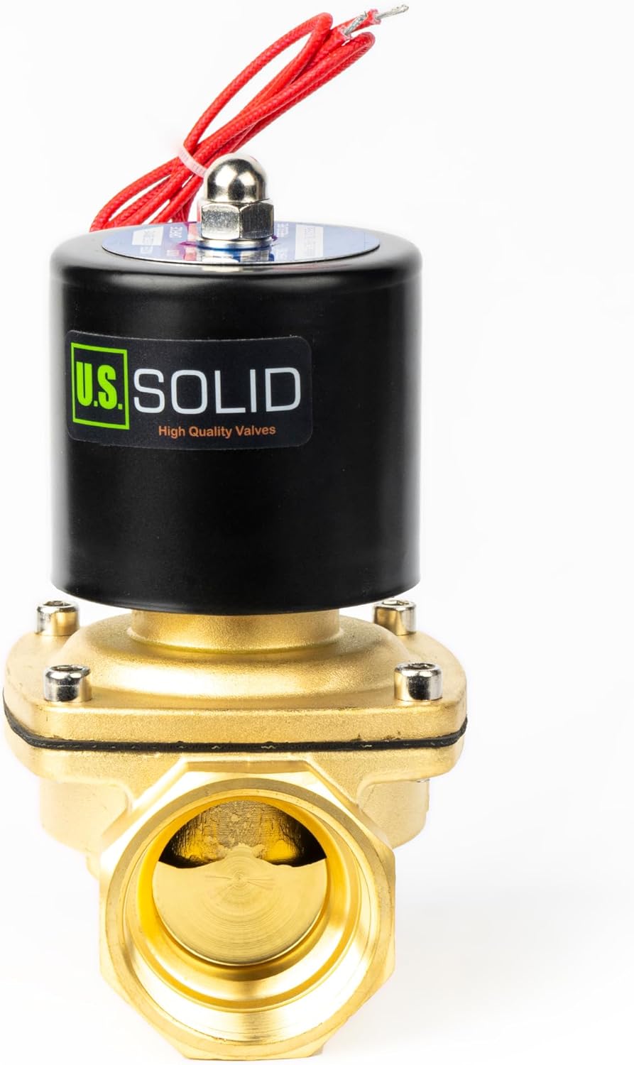 U.S. Solid 1-1/2" Solenoid Valve - 110V AC Brass Electric Solenoid Valve, Normally Closed, Viton Seal