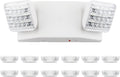 LIT-PaTH LED Emergency Lighting Fixtures with 2 LED Heads and Back Up Batteries- US Standard Exit Light, UL 924 and CEC Qualified, 120/277 Voltage, 12-Pack