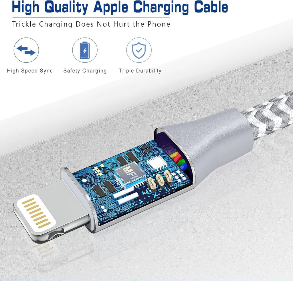 [Apple MFi Certified] Short iPhone Charger 1.5ft 2Pack,USB A to Lightning Cord Nylon Braided 18 Inch Fast Charging iPhone Cable Compatible with iPhone 14 13 12 11 Pro/Max/Mini Xs SE2/iPad for Car