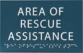 6" X4" Area of Rescue Assistance Sign- Tactile Graphics Grade 2 Braille Text ADA Compliant Sign |ADA Compliant Plastic Signs for Schools, Offices, Businesses, Apartments & Restaurants