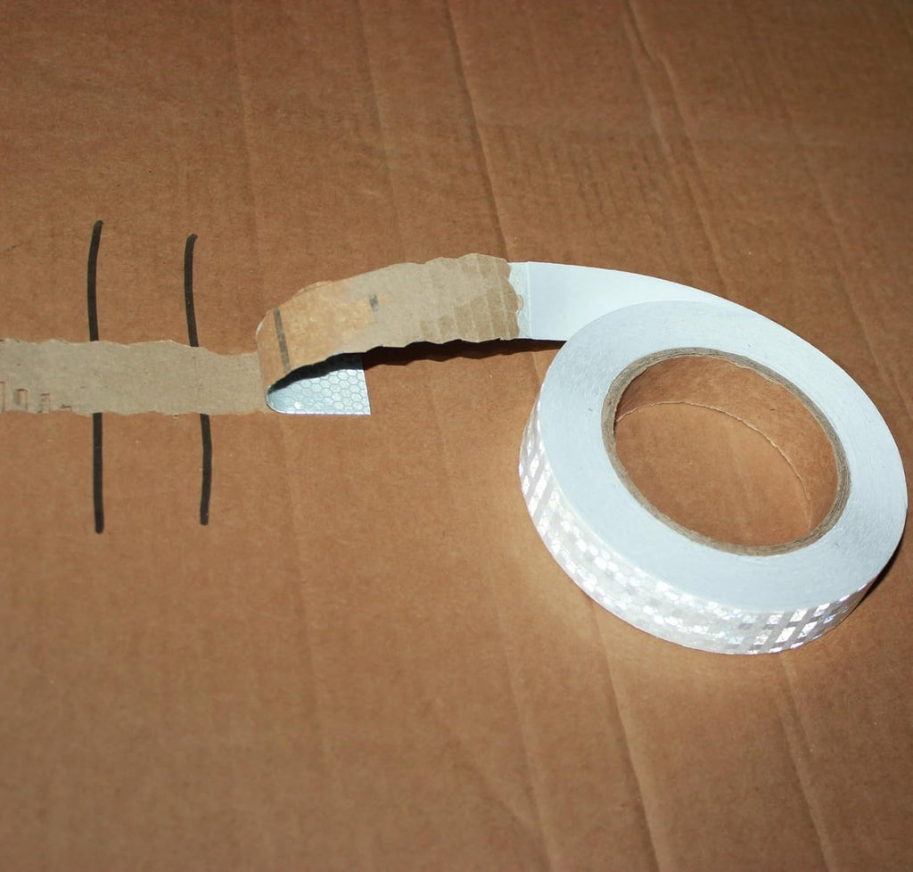 Reflective Tape White 1 inch, Outdoor Waterproof High Visibility Warning Industrial Marking Tape, Safety Stickers (68 feet)