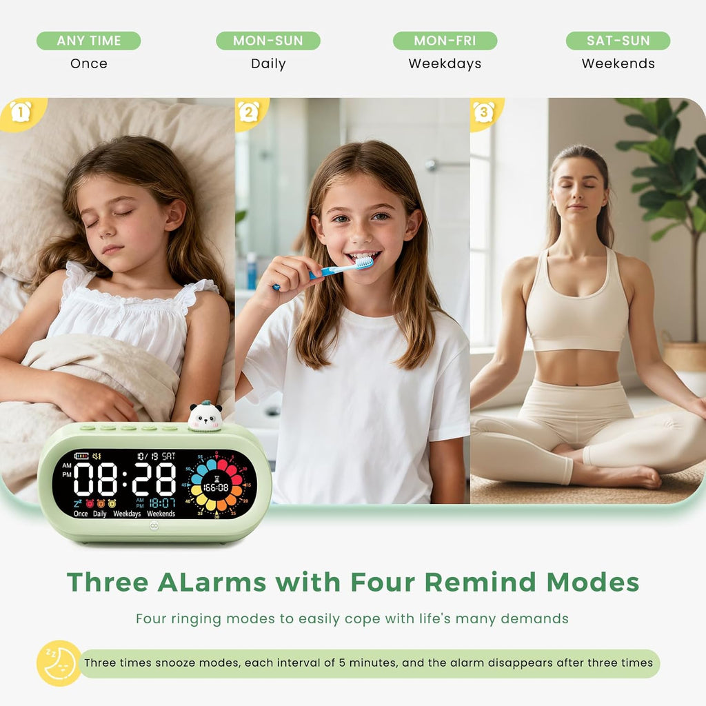 Mooking Digital Alarm Clock for Bedroom, Visual Timer for Kids, 199 Minute Rechargeable Digital Clock with Timers for Home School Supplies Study Teaching Time Timer Management Tool Countdown Timers