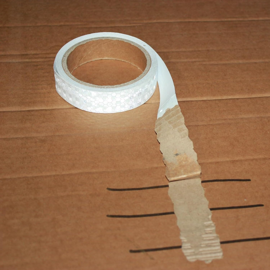 White Reflective Tape Outdoor Waterproof 1 inch, High Visibility Warning Industrial Marking Tape,Safety Stickers (15 feet)
