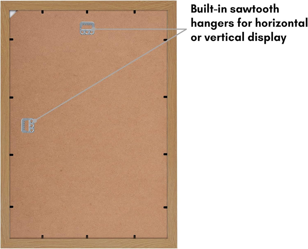 Americanflat 13x19 Picture Frame with Shatter-Resistant Glass - Signature Collection - Gallery-Style Frames Made of Engineered Wood - Photo Frame for Wall Display - Dark Oak