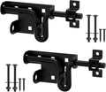 TRIPLE DEER Heavy Duty Sliding Bolt Gate Latch with Padlock Hole & Carriage Bolt, Slide Bolt Hardware for Wooden Fence/Yard Fence/Shed Door/Barn Door, Black, 2 Pack