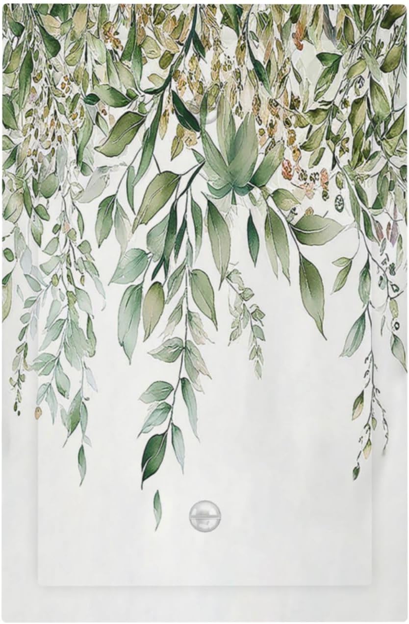 Light Switch Cover Plate Sage Green Eucalyptus Watercolor Plant Leaves 1 Gang No Device Blank Electrical Wall Plates Faceplate Decorative Switch Plate for Bedroom Bathroom Decor