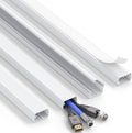 ZhiYo Large Capacity Wire Hiders for TV on Wall, 63in (4xL15.8in) PVC Cable Cover, Snap and Lock Design, White Cord Covers for Wires on Wall