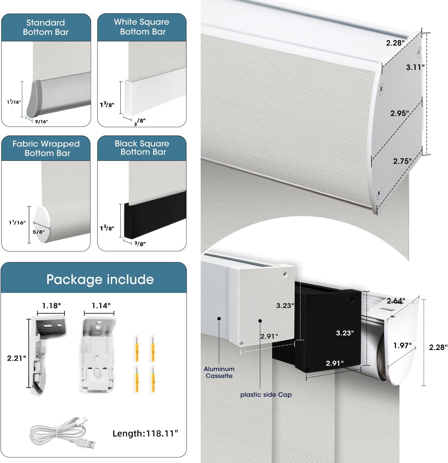 SmartWings Motorized Light Filtering Shades, 50% Blackout PVC Free Smart Blinds, Custom Size, Rechargeable Battery, Works with Matter/Apple HomeKit, Alexa, Thread/Zigbee, Remote Optional, 50% Pearl