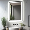 20"x28" LED Bathroom Mirrors for Wall, Front and Backlit Mirror, Anti-Fog Vanity Mirror with Lights, Stepless 3 Colors Dimmable Smart Lighted Mirror(Horizontal/Vertical)