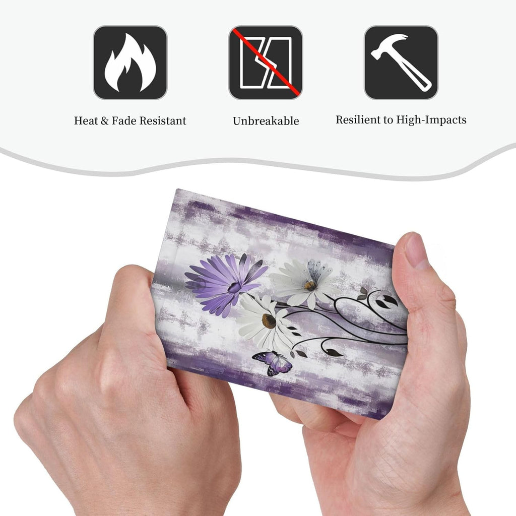 Purple Daisy White Floral Butterfly Flowers 1-Gang No Device Blank Wallplate Electrical Light Switch Covers Decorative Receptacle Face Plate Cover for Bathroom 5 X 3 IN