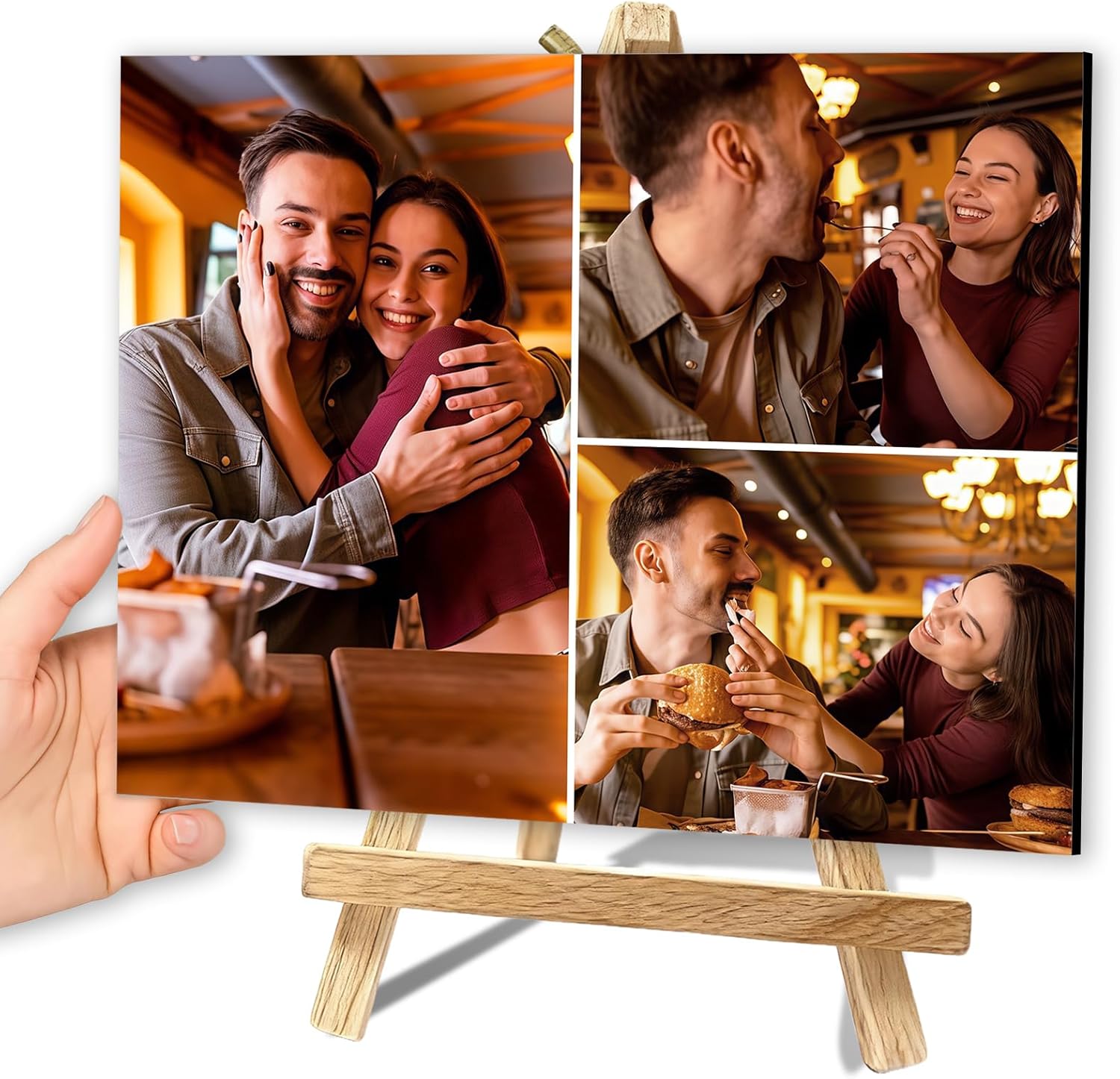 Custom Photo Frame with Stand, Personalized Picture Display, MDF and Wood Construction, Desktop Decor, Multiple Designs, Customizable Gift for Family and Friends