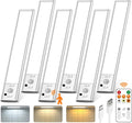 Under Cabinet Lighting with Remote Control,USB Rechargeable 180 Lumen Motion Sensor Light Indoor,Magnetic Wireless Under Counter Light,3 Color Dimmable Closet Lights for Kitchen, Pantry, Stair, 6 Pack