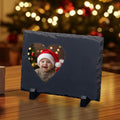 ArtPix 3D Christmas Personalized Slate Plate, Customized Xmas Photo Print Stone, Custom Picture Gift for Wife, Women, Family, Her, Him, Rock Slate Plaque Frame (Medium - Heart White Patch)