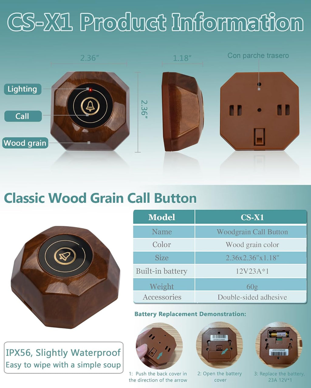 Restaurant Pager System Wireless Calling System with 1 Number Display and 10 Waterproof Call Buttons for Restaurant Bar Cafe Customer Service