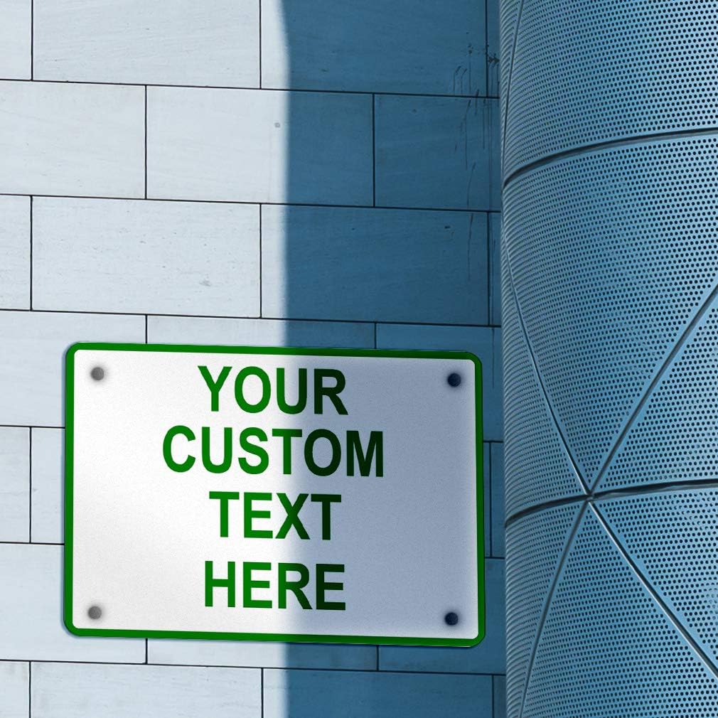 Aluminum Weatherproof Metal Sign Multiple Sizes Custom Personalized Text Here White Green Directions Horizontal Street Signs 24x18Inches