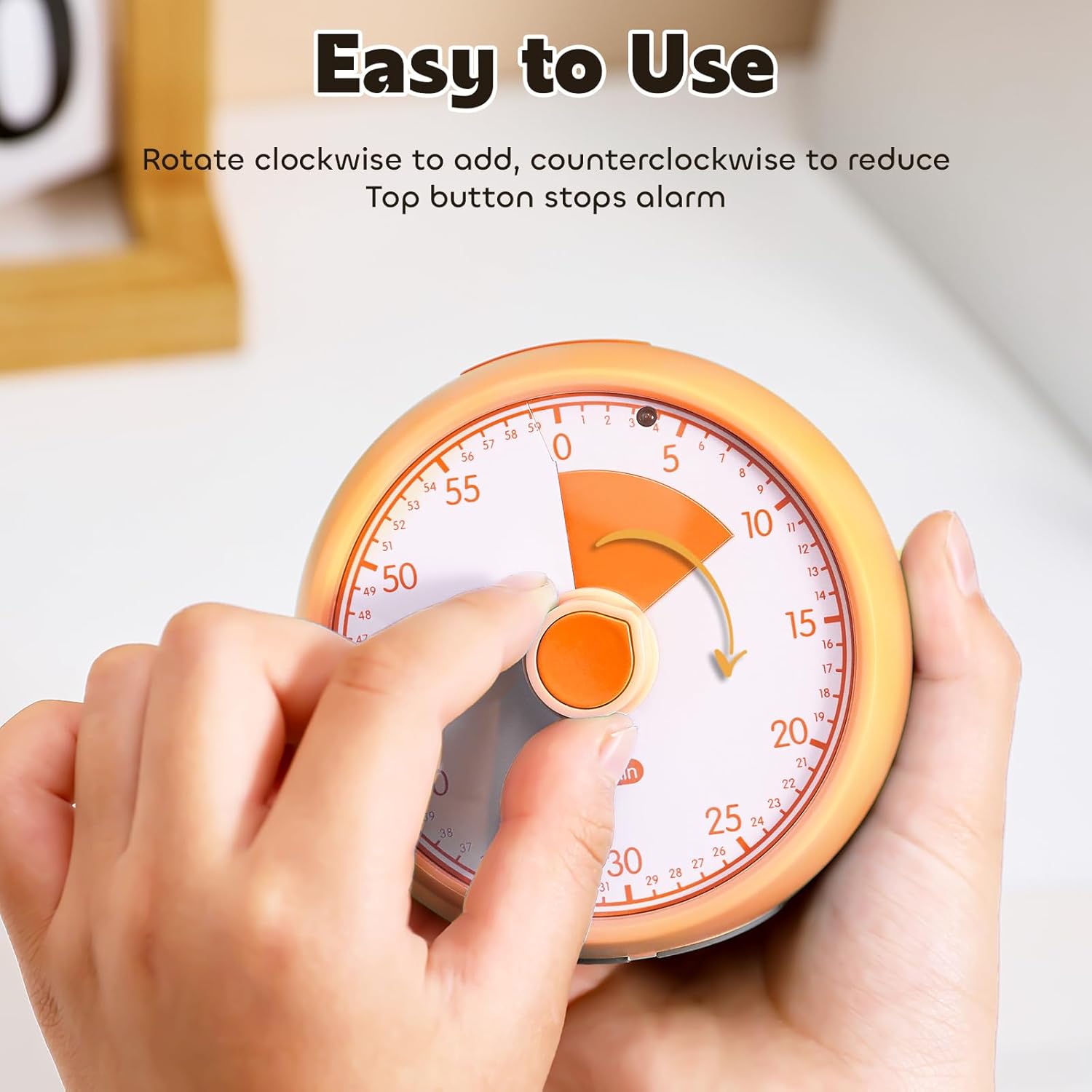Visual Timer for Kids 60-Minute - Silent Analog Countdown Time Timer with Optional Alarm, Focus Tool for ADHD & Autism, Time Management for Homework, Chores, Office, Kitchen, Teaching & Study Routines