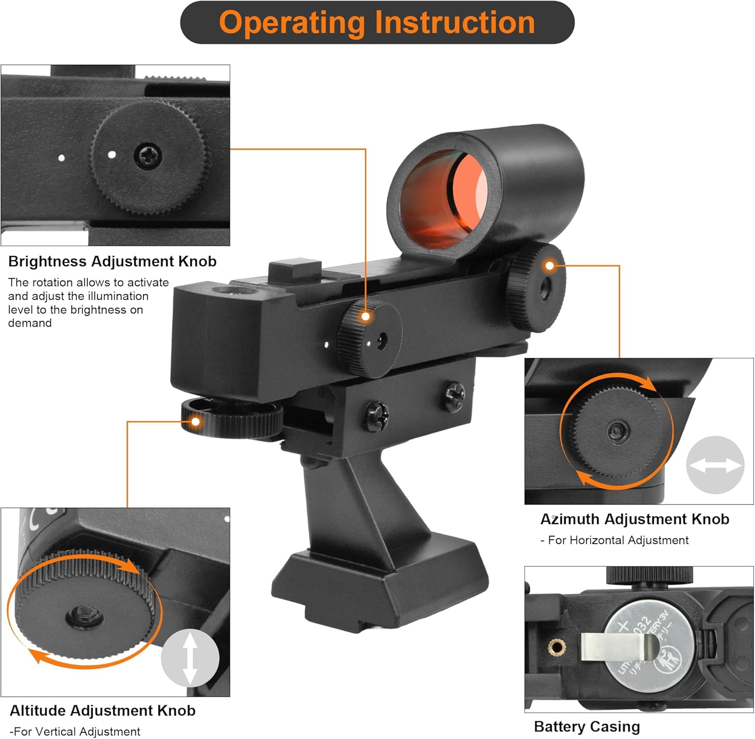 Alstar Red Dot Finderscope - Starpointer Viewfinder for Astronomical Telescopes with Slide-in Bracket