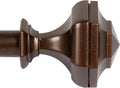 Deco Window Adjustable Curtain Rod for Windows 18 to 44 Inch (Pack of 1) Extendable Heavy Duty 3/4 Inch Iron Drapery Pole with Finials Wall Mounted French Door Curtain Rods (Brown)
