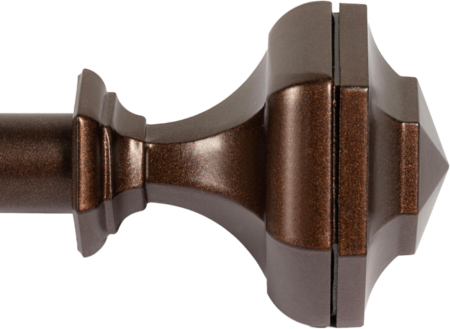 Deco Window Adjustable Curtain Rod for Windows 18 to 44 Inch (Pack of 1) Extendable Heavy Duty 3/4 Inch Iron Drapery Pole with Finials Wall Mounted French Door Curtain Rods (Brown)