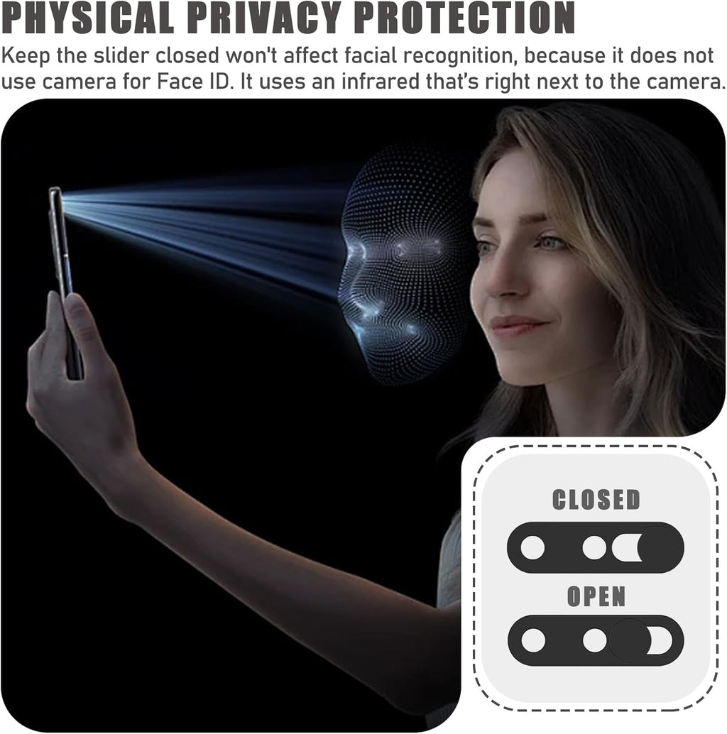 Front Camera Cover Compatible for iPhone 17Pro /17 Pro Max with Rear Lens Cover,Protect Privacy and Security But Not Affect Facial Recognition(2Pack)-2025 Updated Version Black