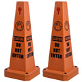 OrangeStar Do Not Enter Cones 4-Pack, 26.5" Large 4-Sided No Entry Message Safety Cones with Heavy Rubber Base for Indoor Outdoor Use, Traffic Control, Security, Warehouse Safety