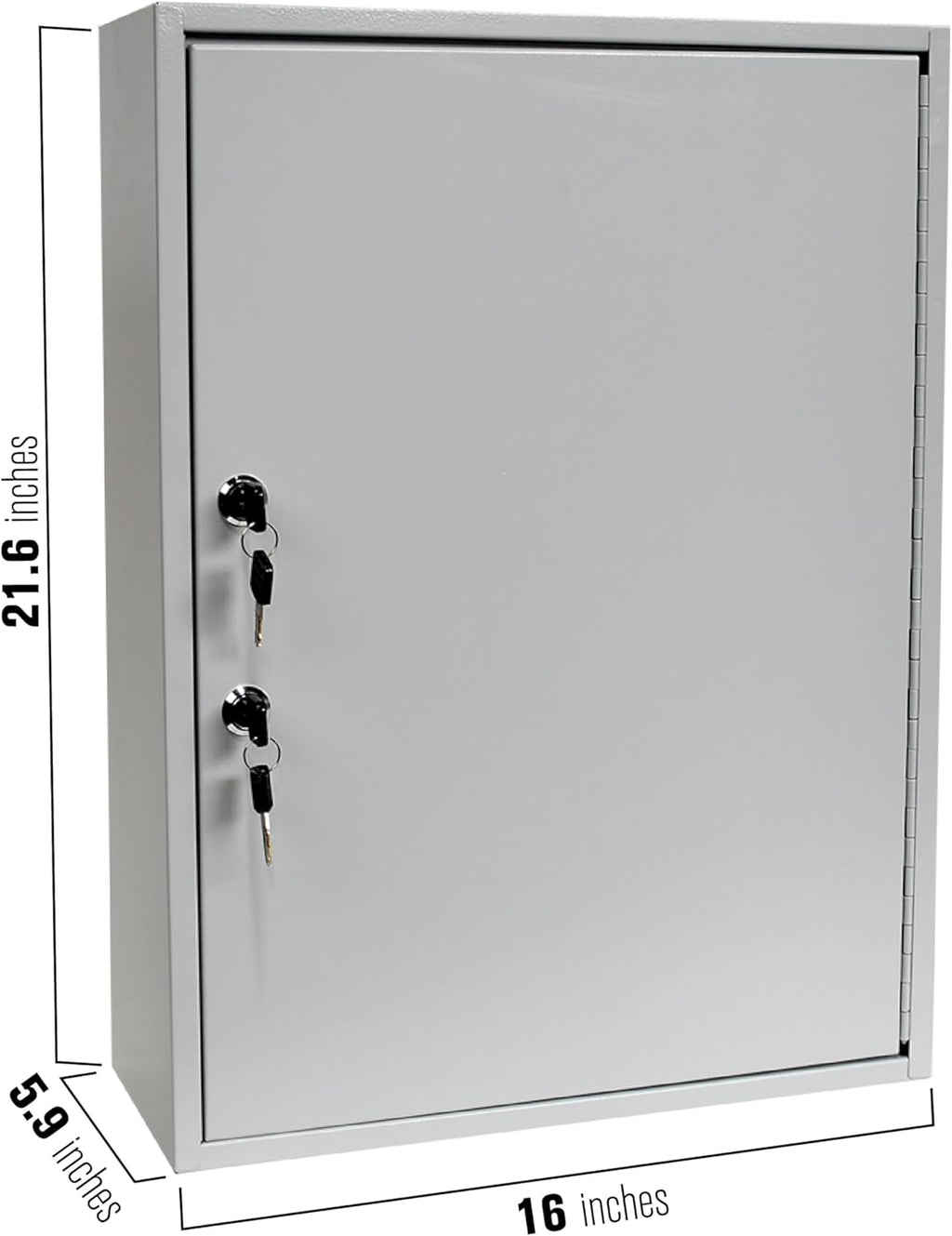 BankSupplies STEELMASTER 320 Key Cabinet - Dual Lock Control Key Box - Welded 22 Gauge Steel Construction - Scratch Resistant - Write-On Key Tags for Easy Identification
