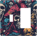 Outlet Covers Pirate Colourful Skeleton Red Hat 1 Toggle 1 Rocker Combination Decorative Wall Plate Electrical Switch Plates Light Switch Cover Plate For Farmhouse Cabin Decor