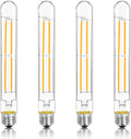 8.9IN LED Light Bulbs E26 Base, 6W 800LM 2700K Soft White T10 T9 Vintage Edison Bulbs Dimmable, AC 120V Equal 80 Watt Clear Glass Long Tubular Filament Bulb, UL Listed - 4Pack