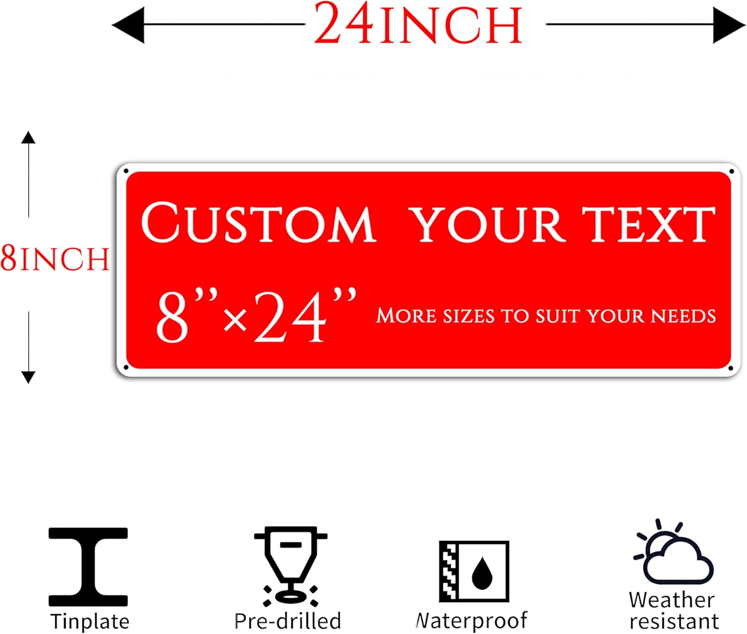 Custom Sign, Custom Indoor/Outdoor Decorative Sign，Aluminum Weatherproof Metal Sign Multiple Sizes, personalized door sign，Business, Workplace, office, Home,Warning(8 * 24 Inch)