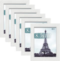 VCK 8.5x11 Picture Frames white Set of 6, Wide Border Wood Multi Certificate 8.5 x 11 Frame, Family Photos, Office Prints, Studio/Gallery Artwork, Woodgrain Series, Tabletop & Wall Hanging