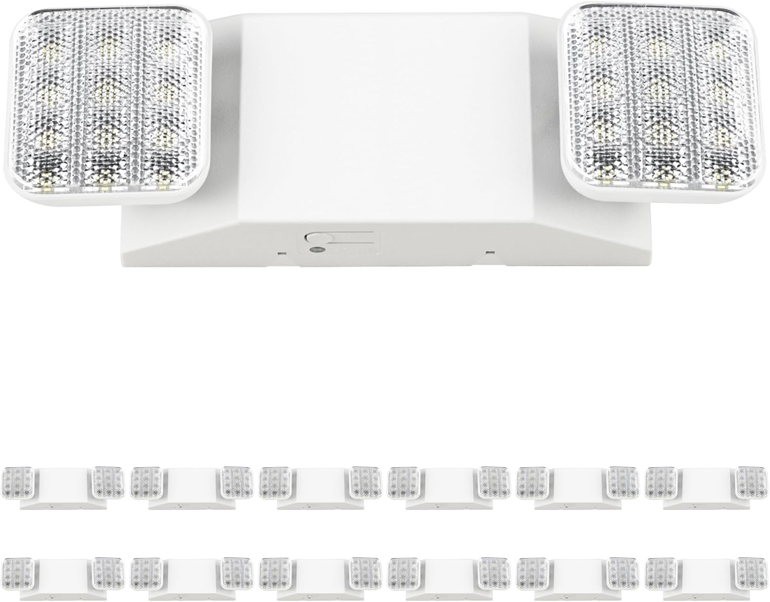 Sunco 12 Pack LED Emergency Lights, Commercial Lighting for Business, Power Outages, Offices, with Backup Battery (90 Minutes), Wall Mount, Hard Wired, 120-277V, Fire Resistant (94V-0) UL