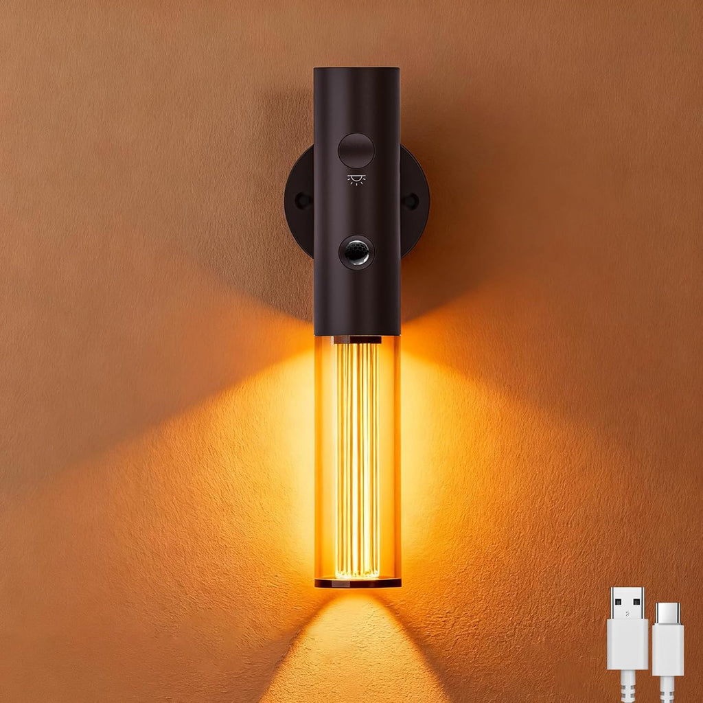 Koopala Motion Sensor LED Night Lights, Rechargeable Battery Operated Indoor Smart Motion Detector Nightlights with 3 Modes&3 Brightness, Auto Body Sensor Wall Lamps for Closet Stairway Cabinet