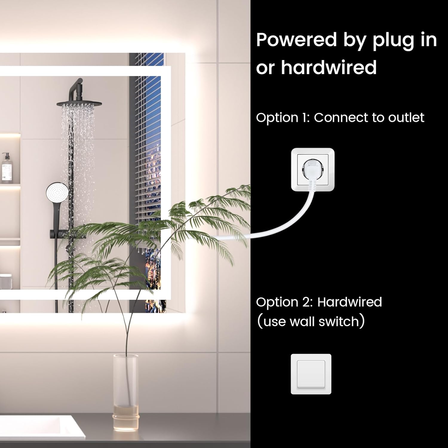 60X36 LED Bathroom Mirror with Lights, Anti-Fog, Backlit + Front Lit, Lighted Bathroom Vanity Mirror for Wall, Memory Function, Dimmable, Tempered Glass, Shatter-Proof