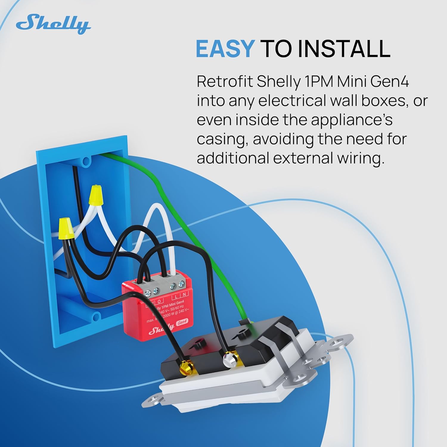 Shelly 1PM Mini Gen4 | Wi-Fi, Zigbee, Matter Smart Relay Switch with Power Metering, 1-Channel 8A | Home Automation | Alexa, SmartThings, Google Home, Apple HomeKit Compatible | iOS Android App