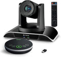 TONGVEO All-in-One Conference Room Video Camera System Al Auto-Tracking HD1080P 60fps 3X Optical Zoom USB3.0 HDMI PTZ Camera and Bluetooth Conference Speakerphone with Microphones