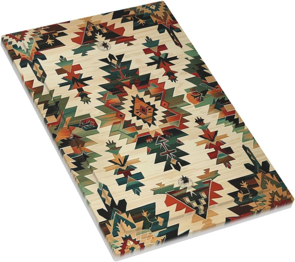 Light Switch Cover Plate Southwest Rustic American Indian Aztec Boho 1 Gang No Device Blank Electrical Wall Plates Faceplate Decorative Switch Plate for Bed Room living Room Decor