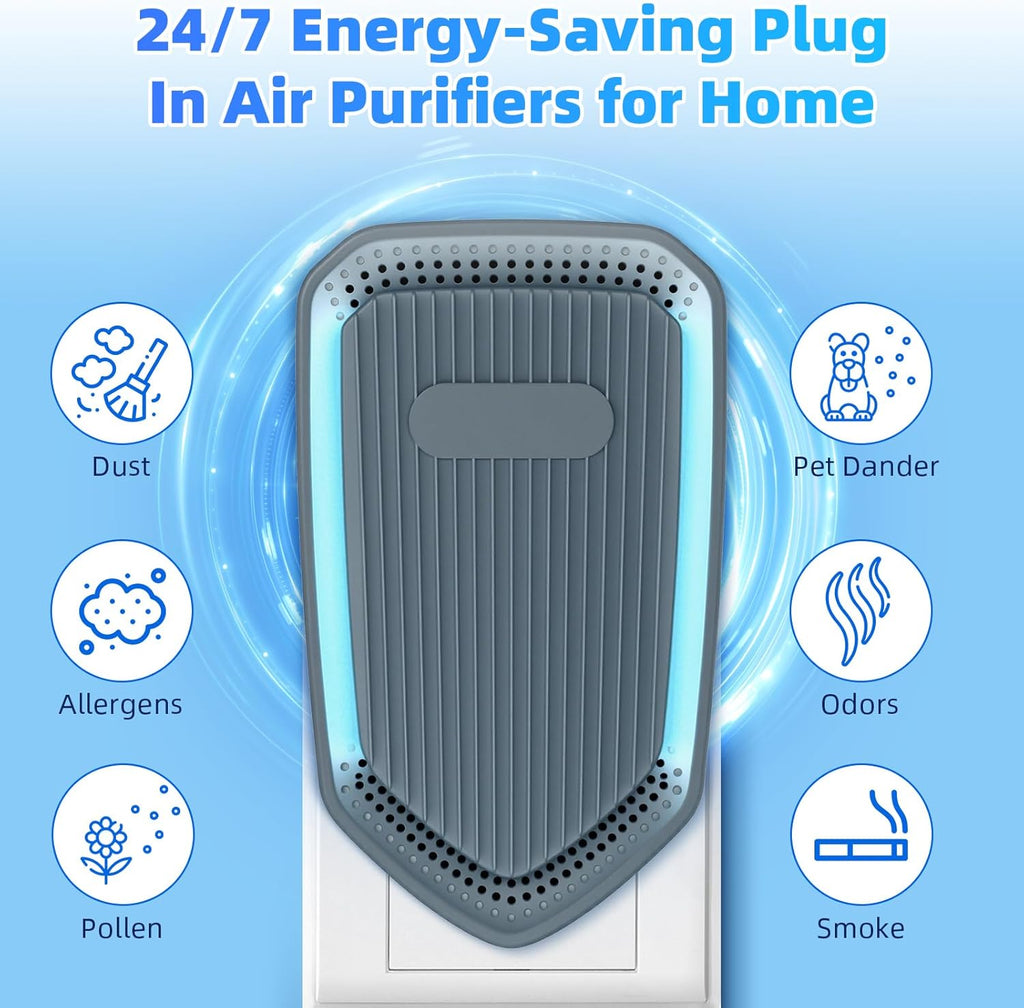Negative Ion air Purifier, Silent Plug-in Air Purifier,Mini Portable Air Ion Generator, Absorbing Smoke and Dust, Purifying Air is Suitable for Bedroom, Study, Kitchen, Bathroom and Living Room (6)