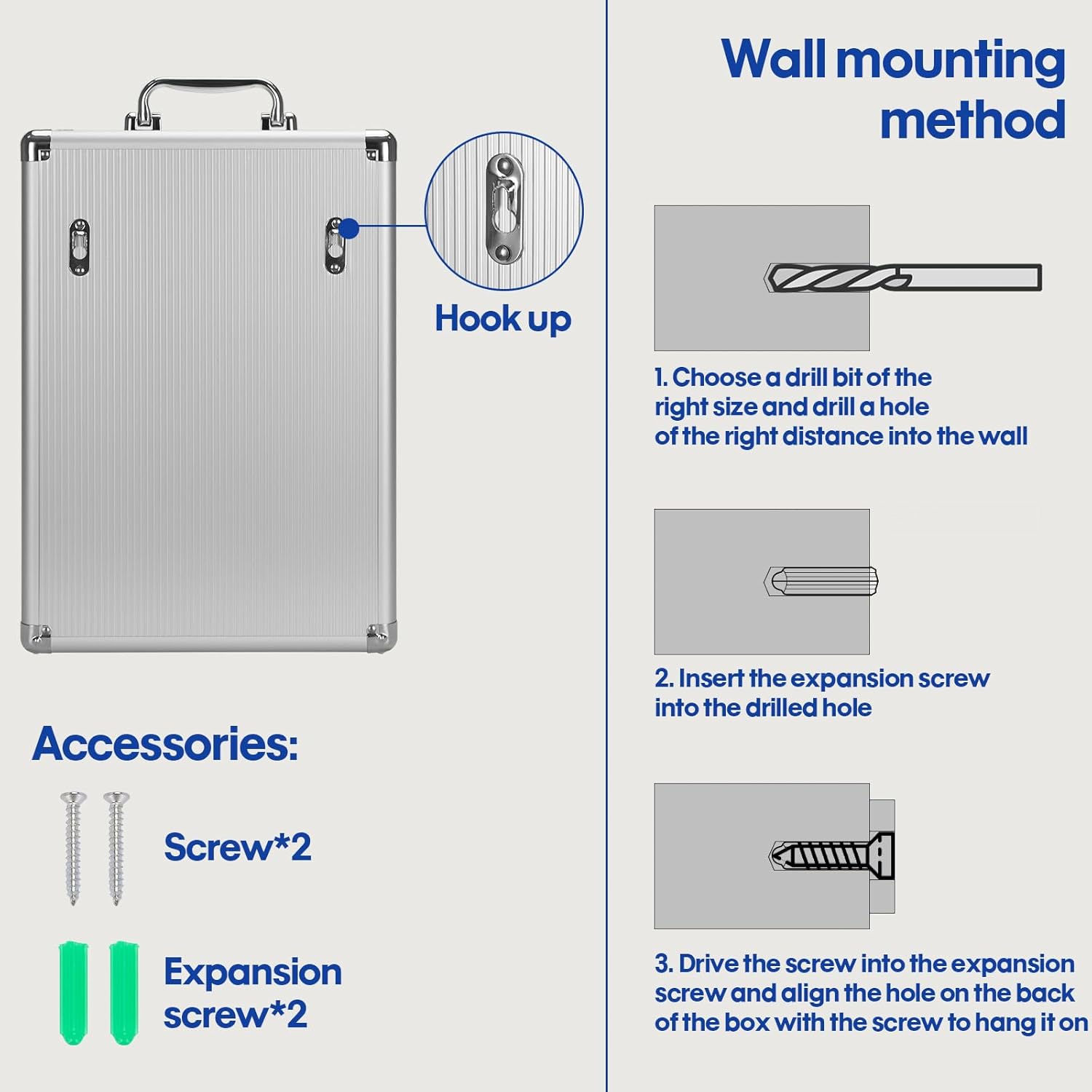 36 Slots Cell Phone Locker,Pocket Chart Cell Phones Storage Cabinet for Cell Phones,Wall-Mounted with a Locked, Lock Box for Phone with Handle for Enterprise & Classroom - Silver