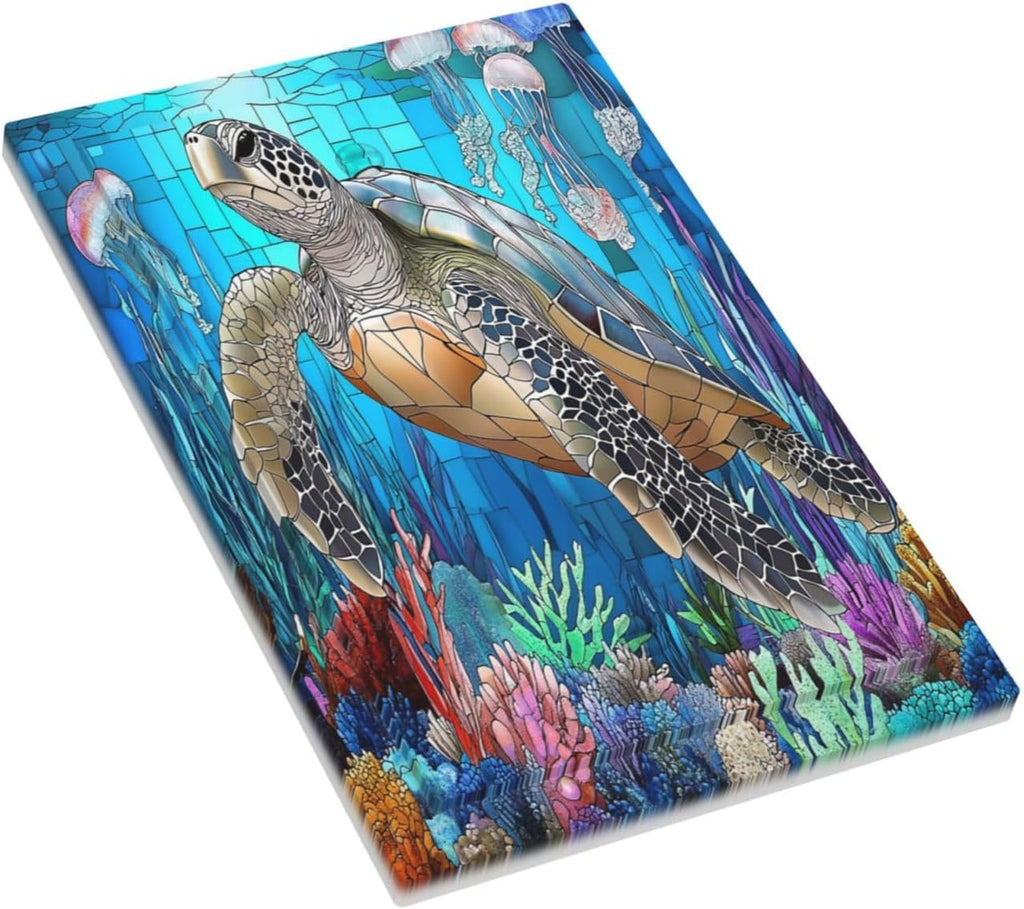 Light Switch Cover Plate Nautical Sea Turtle Coral Jellyfish 1 Gang No Device Blank Electrical Wall Plates Faceplate Decorative Switch Plate For Kids Room Nursery Decor