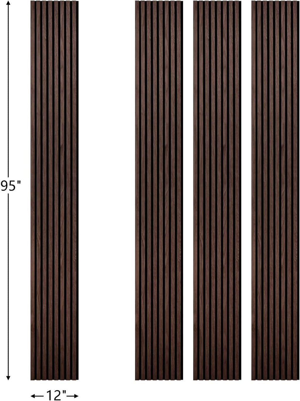 Wood Panels for Wall - Oak Acoustic Wall Panels - 4PK Wall Wood Panels - 94.49” x 12 - Soundproof Wall Panels for Decor - Acoustic Slat Wood Wall Panels for Interior Decoration of Walls (Oak) (Walnut)